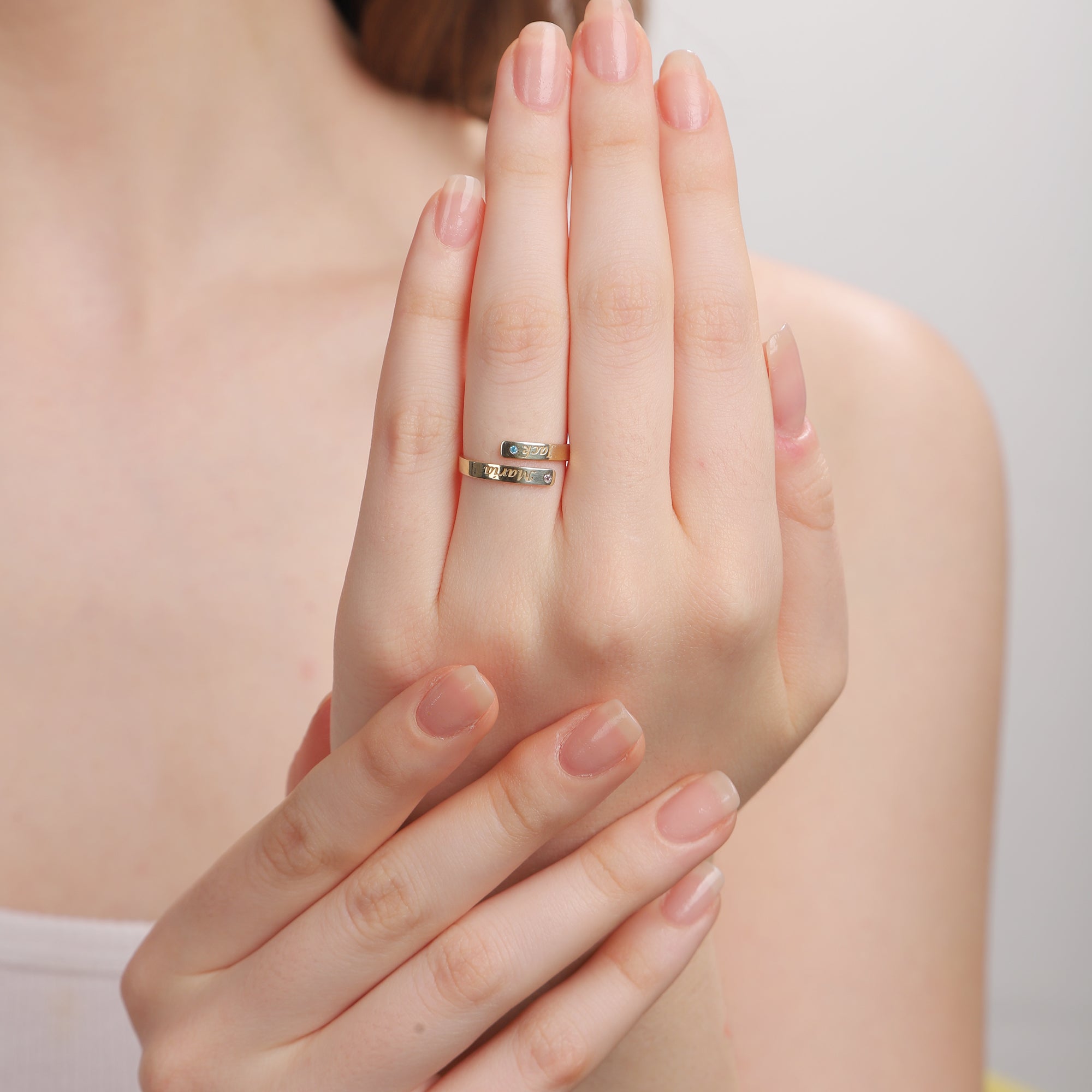 Personalized Open Band Ring – Engraved Gold Adjustable Ring